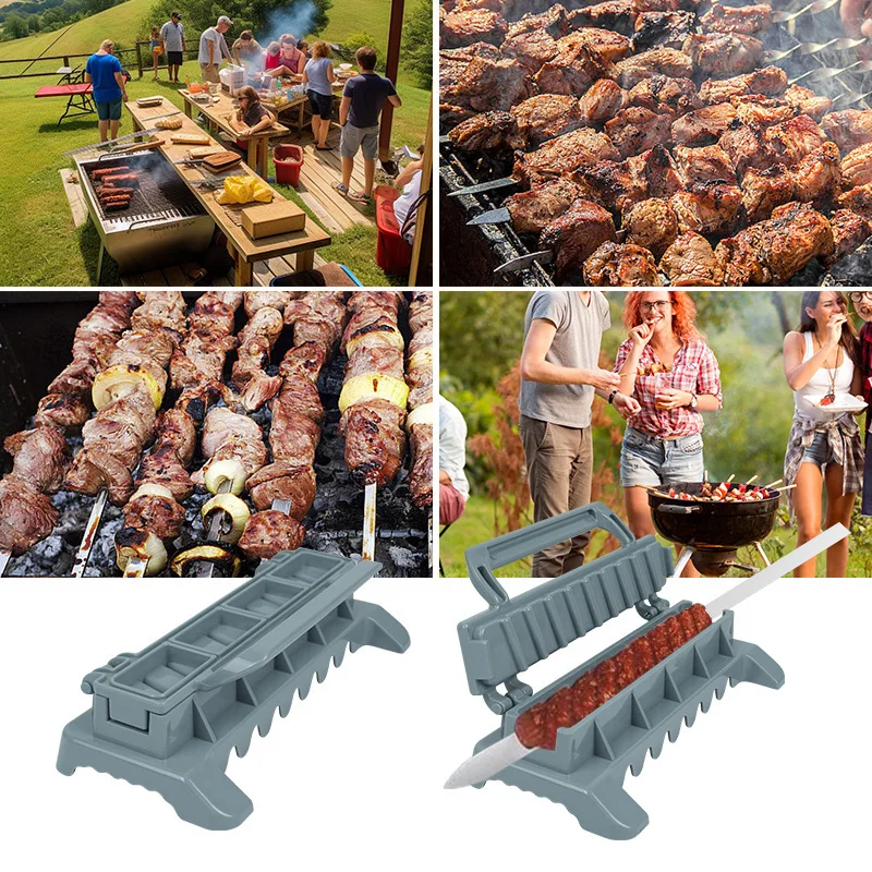 Kebab Maker Kebab 2.3cm Steel Skewers Manual Mould Reusable Barbecue Skewers Meat Vegetable Outdoor Grilling Barbecue barbecue skewers kebab maker