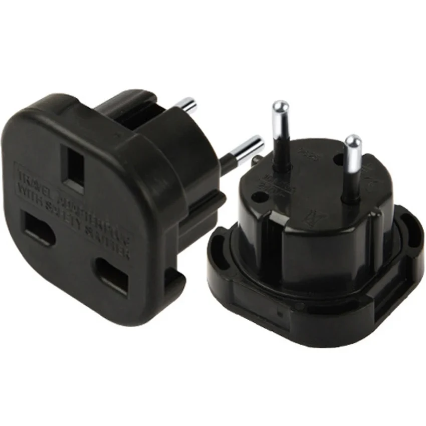 Universal European Plug Adapter - UK to EU Travel Charger 250V Power Outlet Converter
