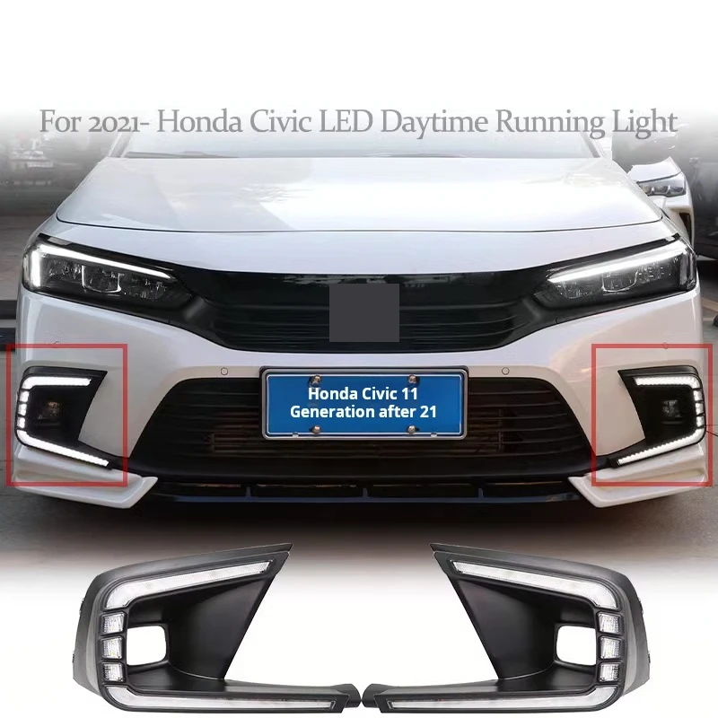 

Подходит для Honda 11 поколения Civic после 21 века, со светодиодными поворотными желтыми и плавными дневными ходовыми огнями