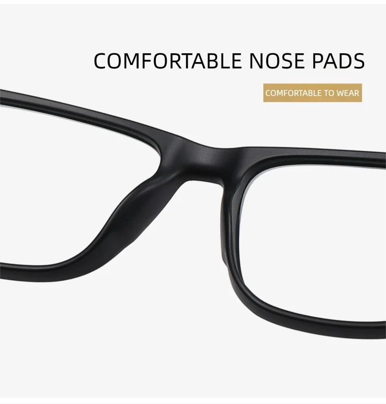Progressive Reading Glasses – Men's Rectangle Eyeglass Frames with Transparent Eyepieces