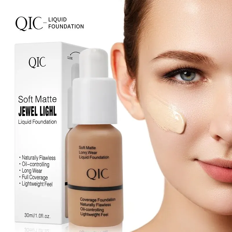 Liquid Foundation Concealer Face Naturally Flawless Matte Oil-Control Waterproof Long Lasting Foundation 30ml 5 Colors Optional_voghion.com
