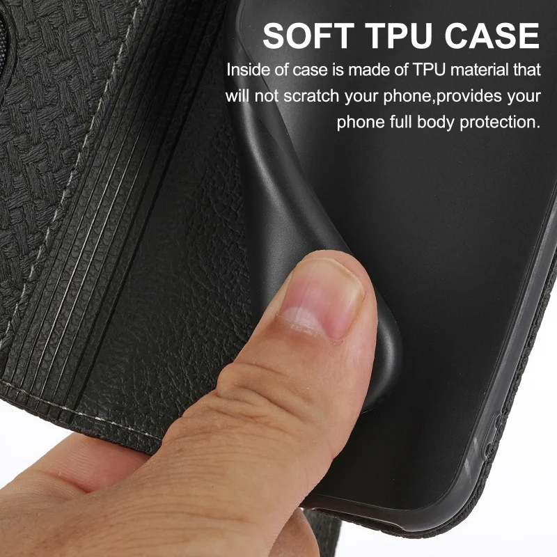 Deluxe Flip Leather Wallet Phone Case with Card Holder