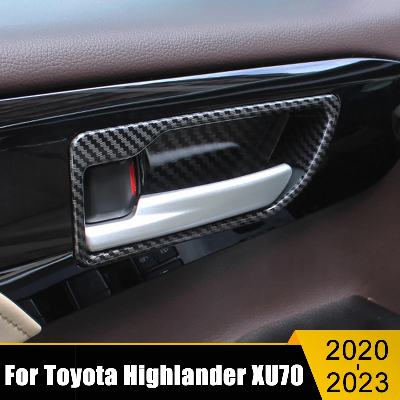 

For Toyota Highlander Kluger XU70 2020 2021 2022 2023 Hybrid ABS Car Inner Door Handle Bowl Covers Trims Stickers Accessories