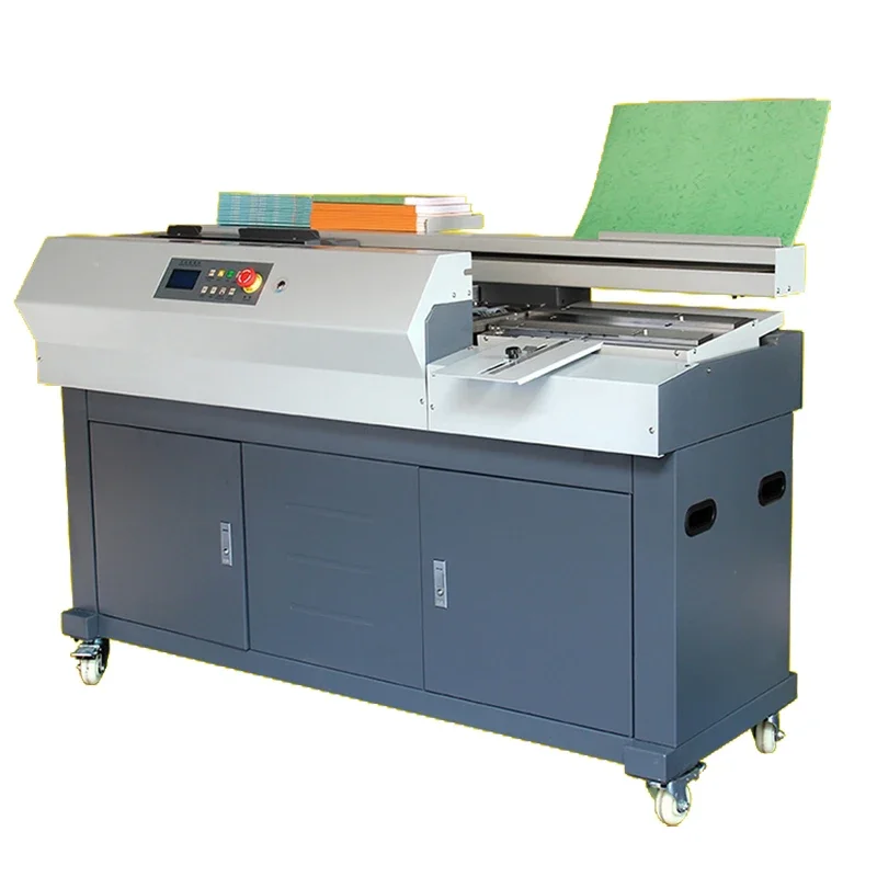 

English Version Glue Binding Machine adhesive applicator 360 wireless stapler A3 double motor trolley making machine