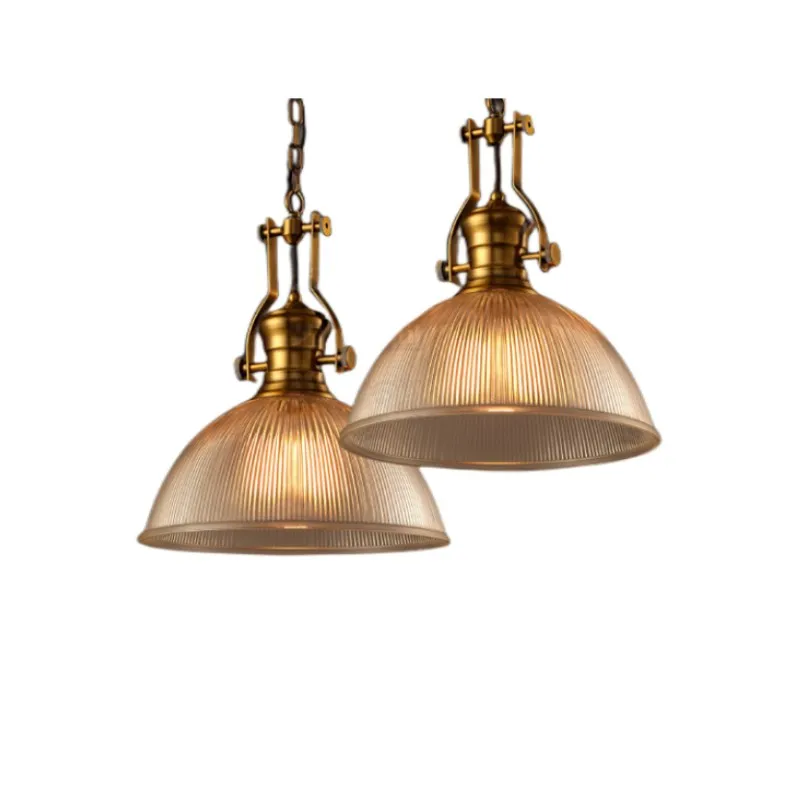 1 Pcs Bronze Glass Pendant Lamp Kitchen Bar Industrial Lighting Fixture Dining Room Glass Cover Copper Holder Lamparas Colgantes