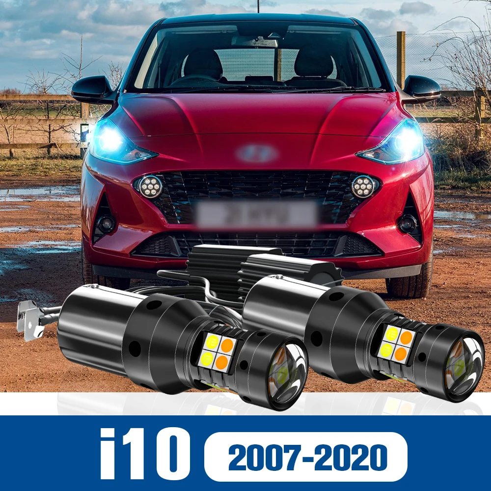 

2pcs LED Dual Mode Turn Signal+Daytime Running Light DRL Accessories Canbus For Hyundai i10 2007-2020 2012 2013 2014 2015 2016