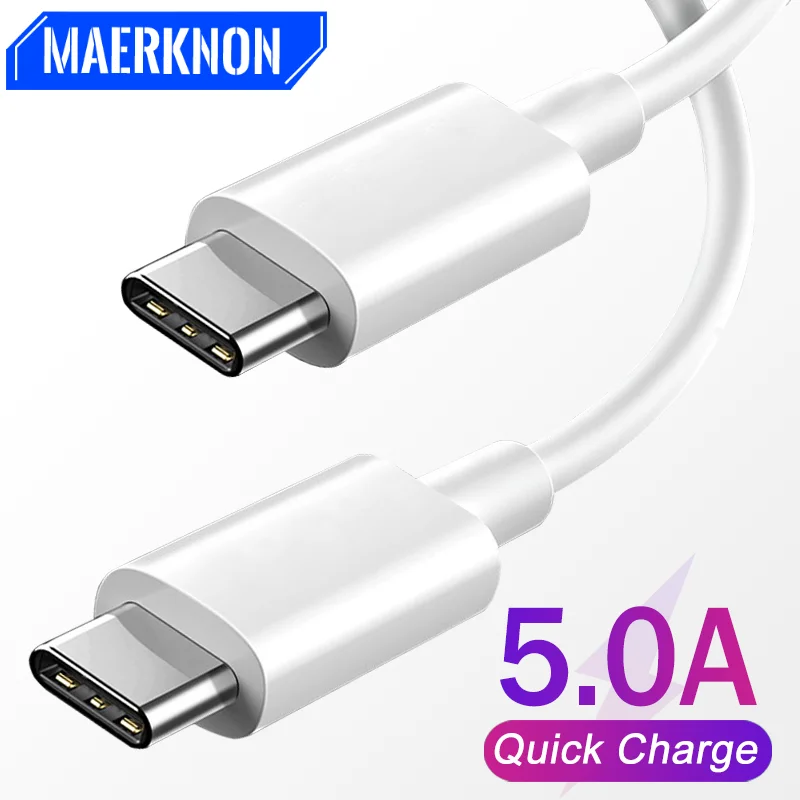 

5A USB Type C PD Cable Fast Charging C To C Charger Cell Phone For Samsung Huawei Xiaomi 11 12 Oneplus Mobile Phone Charger Cord
