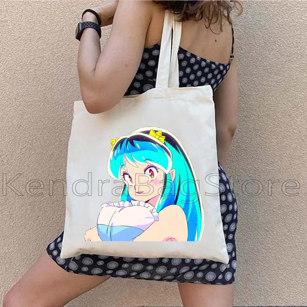 Japan Anime Manga Inuyasha Cartoon Girl Canvas Shoulder Tote Bag Change The World Dog Demon Chibi Gifts Shopper Cotton Handbag