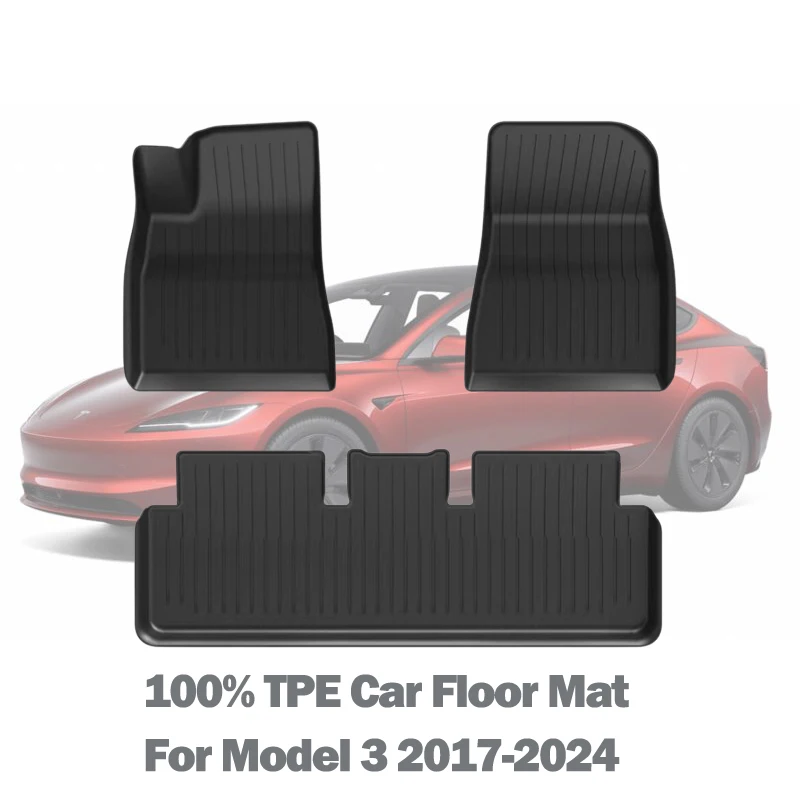 

Автомобильные коврики FITKMH для Tesla Model 3 2017-2024,100%, экологически чистый материал ТПЭ, всесезонные напольные коврики с противоскользящей подложкой