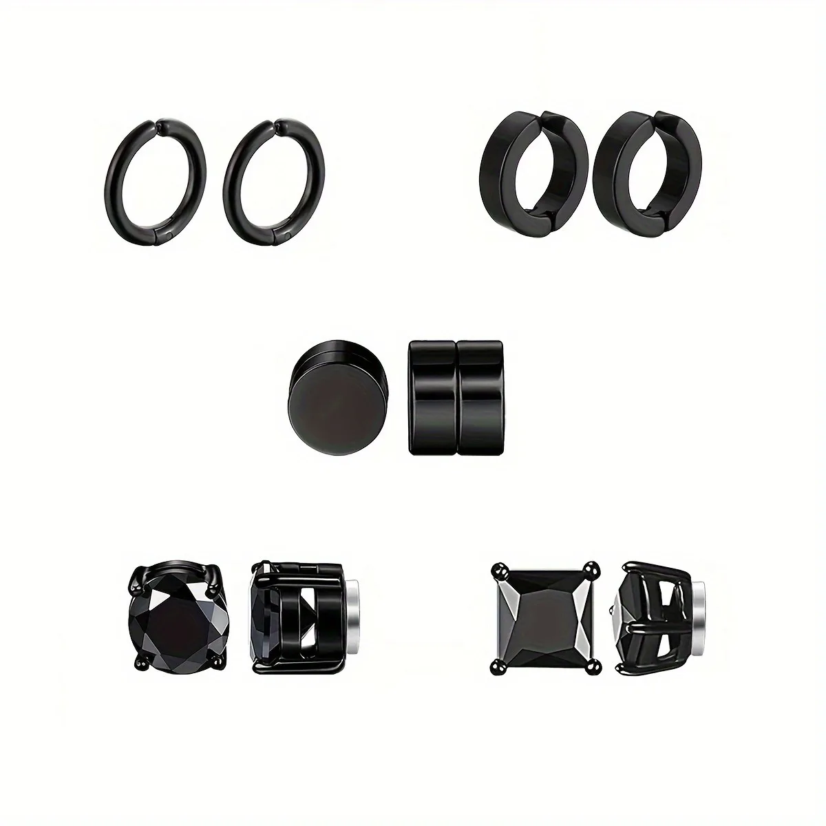Stud Earrings 5-Pack for Men stud earrings ear accessories
