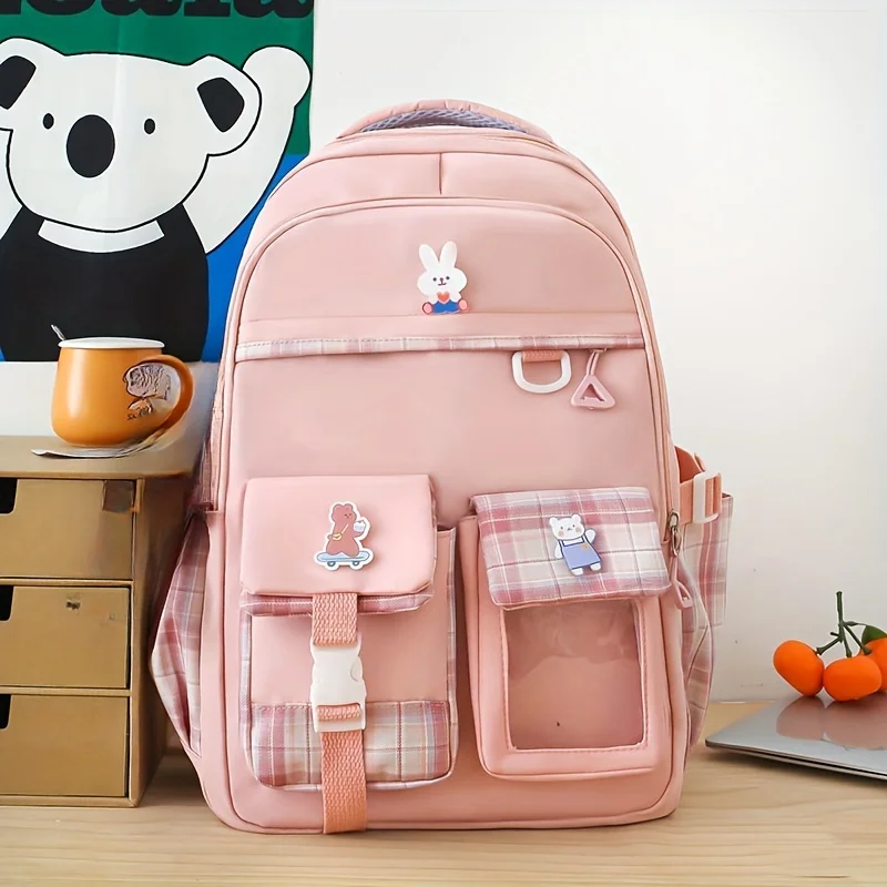 Large Capacity School Bag Waterproof Stress Relief Student Backpack Lightweight Shoulder Backpack Junior And High School Girls 2
