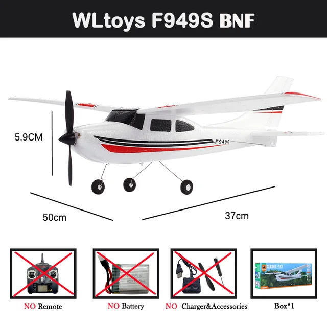 Original Wltoys F949s RC Airplane Cessna182 2.4G 3Ch Fixed Wing Drone