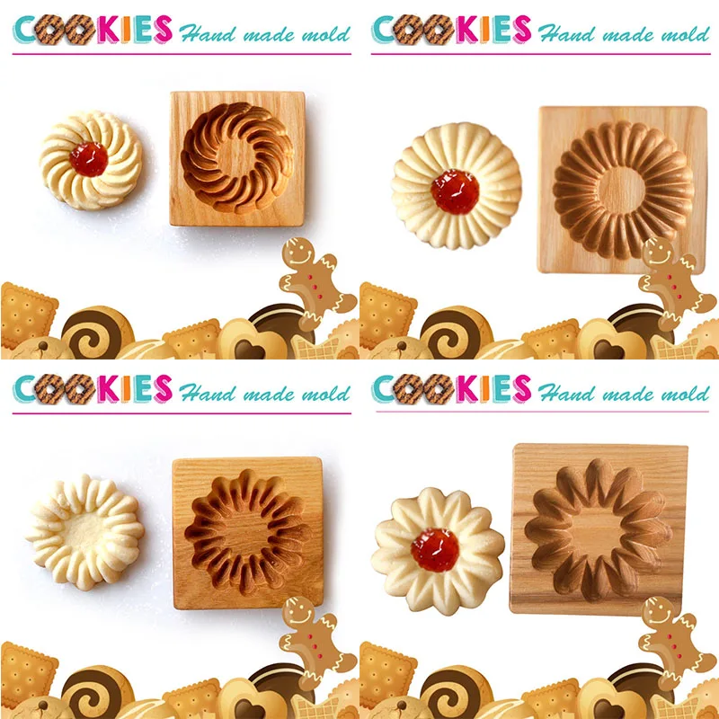 

Wooden Cookie Molds Cookie Wooden Gingerbread Cookie Moulds Press 3D Cake Embossing Baking Mold Pumkin Cutter Bakery Gadgets