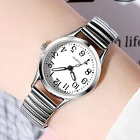 Simple Classic Couple Watch Elastic Spring Strap Large Digital Waterproof Luminous Quartz Wrist Watch Men and Women Gift Clock 2