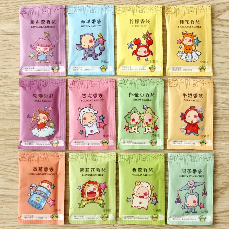 Fragrance Bags Natural Sachet Aromatherapy Hanging Fragrant Sachet Paper Pocket for Wardrobe 100Pcs