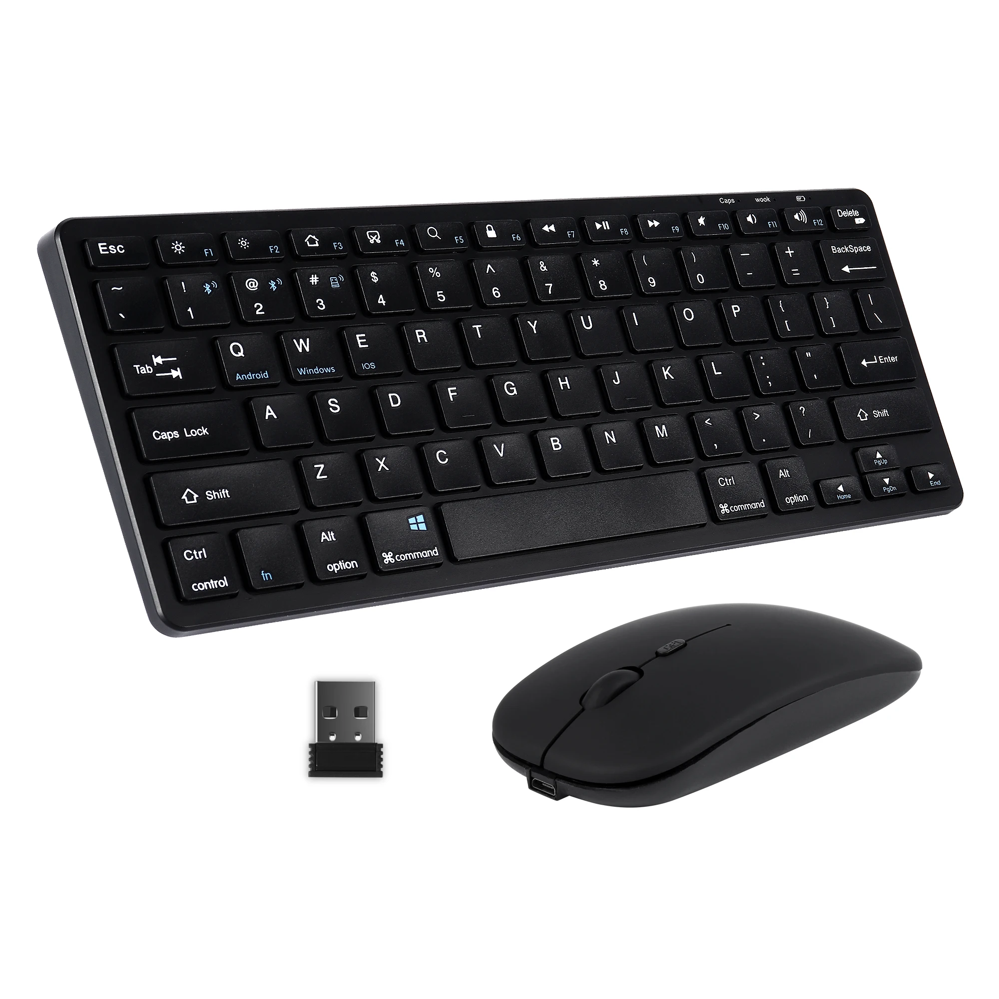 

Silent Dual mode wireless keyboard Rechargeable Ergonomically Wireless Keyboard DPI Adjustment Wireless Keyboard for Tablets，PC