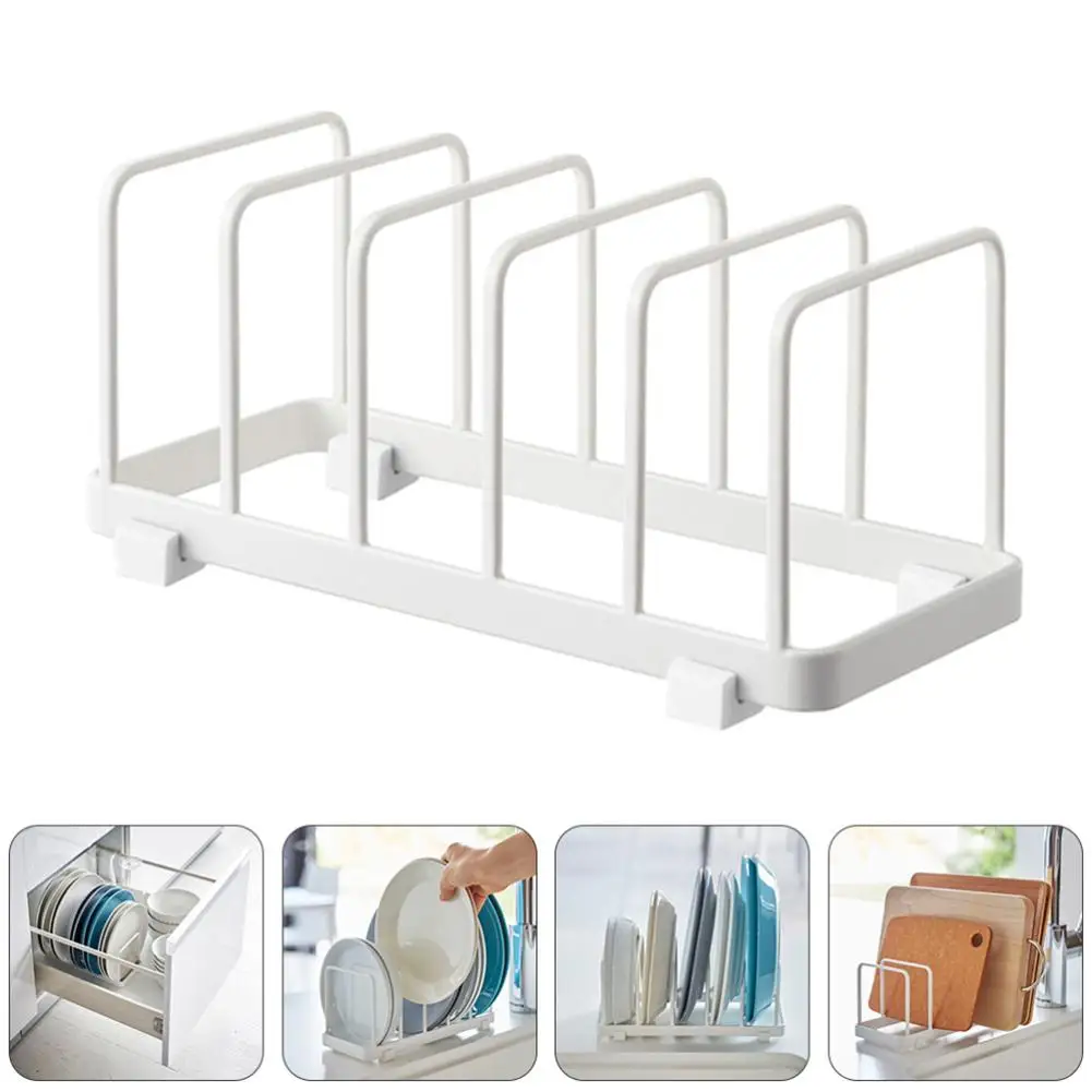 

Kitchen Organizer Pot Lid Rack Chopping Block Drain Holder Pot Lid Shelf Cooking Dish Rack Pan Cover Stand Kitchen Accessories