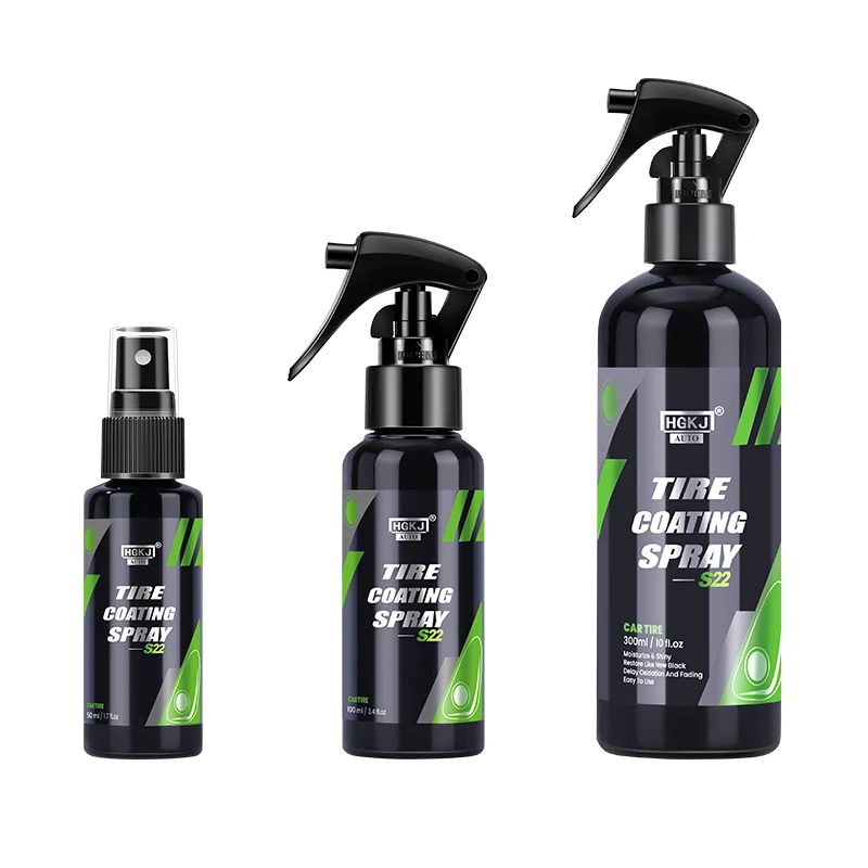 Car Tire Shine Brightener 50ml Wheel Type Gloss Spray Hgkj S22 Tire Polish Sealing Wax Hydrophobic Coating Cleaner Car Wash