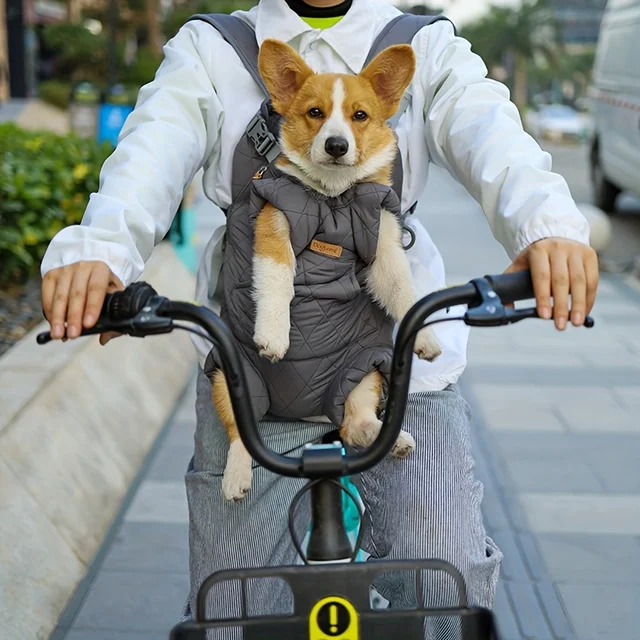 Cozy Pet Carrier Backpack for Dogs - Fleece-Lined, Front Legs Out, Hands-Free Design for Hiking & Travel. 5