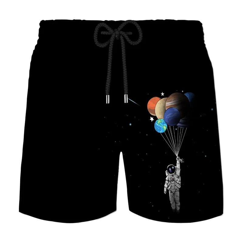 

3D Astronaut Graphic Board Shorts Pants Men Hawaii Beach Shorts Summer Bermuda Surfing Quick Dry Ice Shorts Swimsuit Swim Trunks