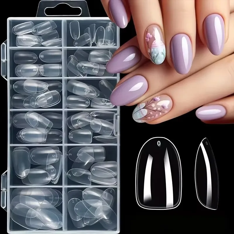 120 Stück transparente, mit Sarg/Mandel/Stiletto/Oval/Quadrat/Andere geformte Nägel, 12 Größen, komplett abdeckende Acryl-Nägel zum Aufdrücken, geeignet für Heim-DIY-Nagelkunst und Nagelstudio, unverzichtbar für die Nagelpflege, Weihnachtnägel für Frauen – Detail 3