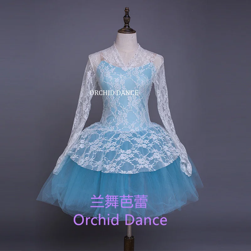 

Handman Kids Girls Women Custom Size Custom Color Pre-professional Performance Wear Sky Blue Romantic Ballet Tutu Dress
