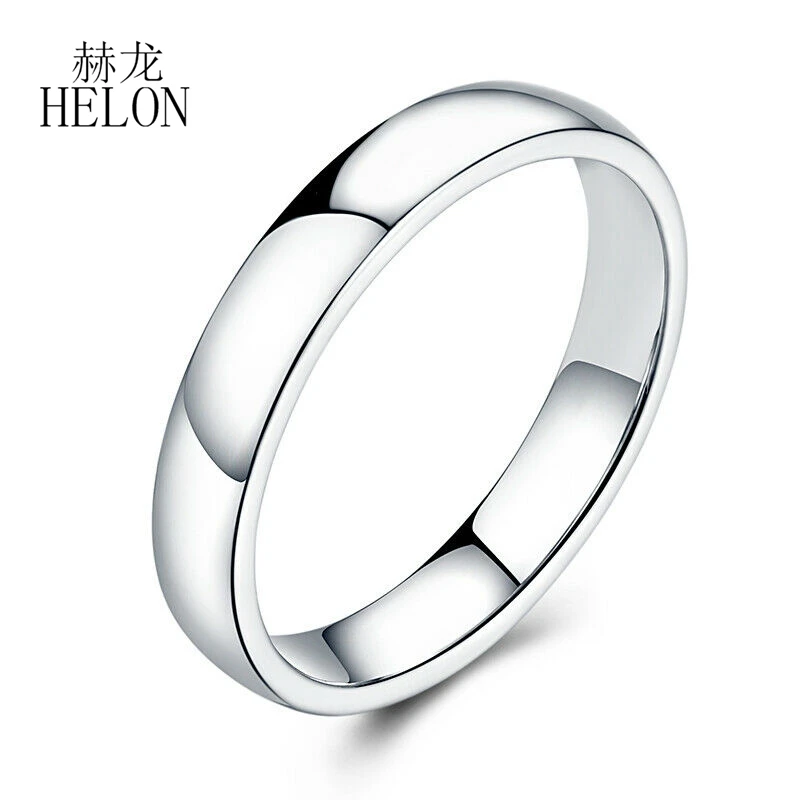 

HELON Solid 14k White/Yellow/Rose Gold Generous Simple Anniversary Engagement Ring For Man Fashion Fine Jewelry Ring