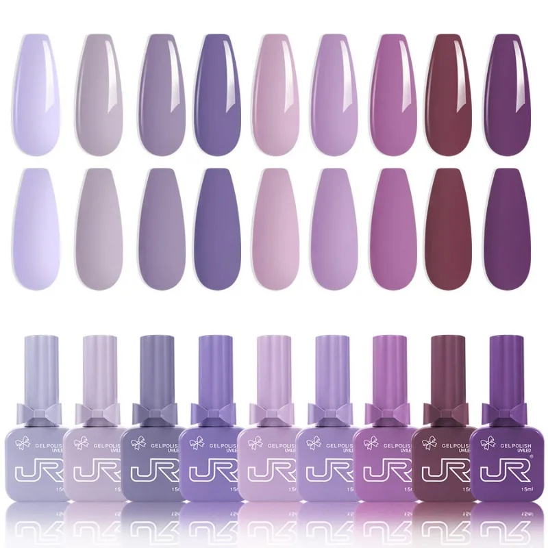 9pcs 15ml gel nail polish set Including Red Pink Nude Gel Polish Kit UV LED Soak Off Polish Home DIY top coat base coat gifts nail polish