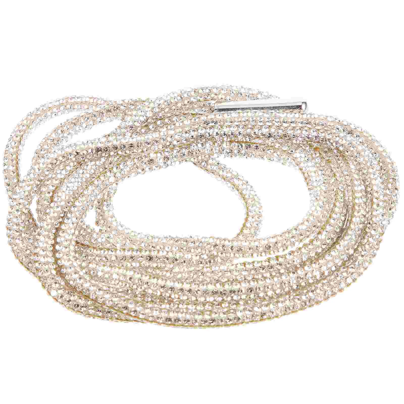 

Rhinestone Shoelaces Decor DIY Rope Shiny Aj Sneakers Waist Glass Decorative Pants Ropes Man Glitter Clothing Material