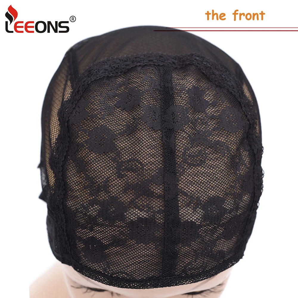1 Pcs Black Beige S/M/L/Xl 4 Size Double Lace Wig Caps With Adjustable Straps Swiss Lace Hairnet Weaving Cap For Making Wig