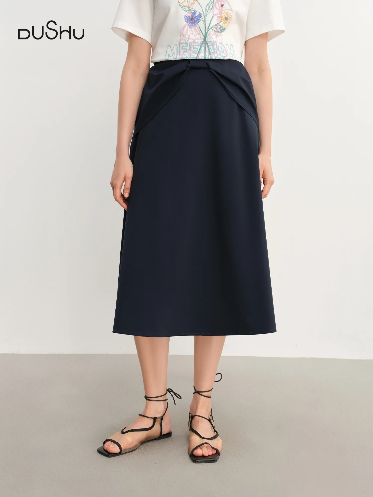DUSHU Plus Size Women Sleeveless Vest Long Dress 2025 Summer New French Elegant Temperament High Waist Strappy Dress main image 0
