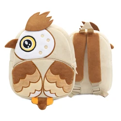 Cartoon Cute Plush Animal Backpack (Owl brown)