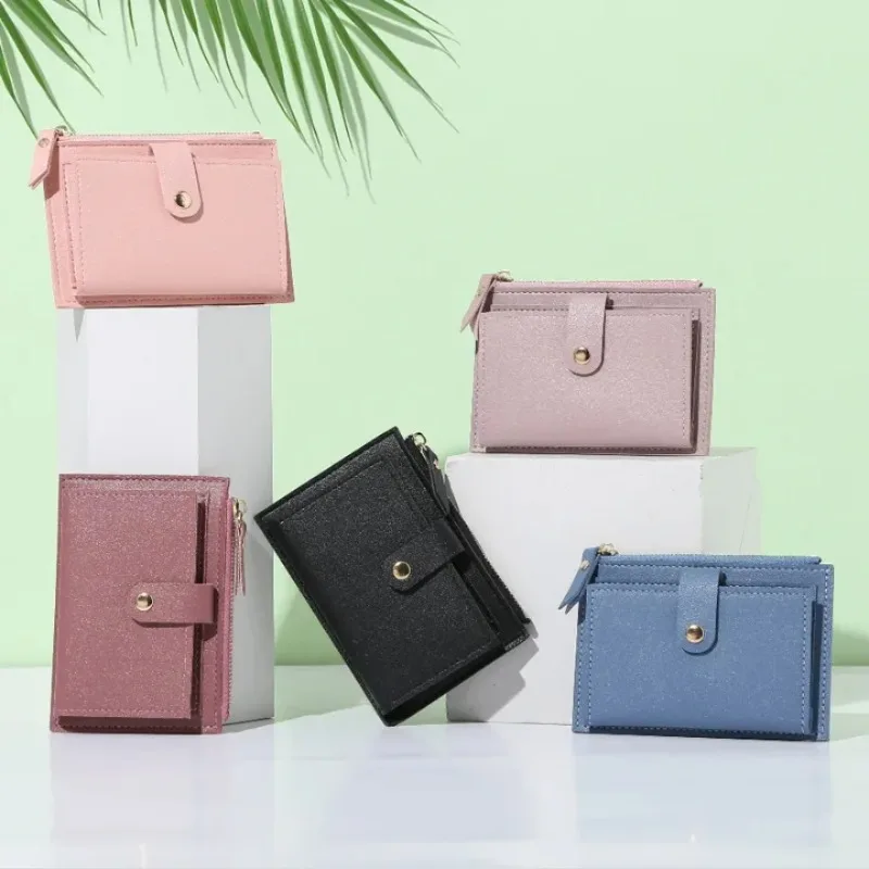 Elegant Women's Leather Wallet - Compact, Slim, Multi-Card Holder with Hasp Closure