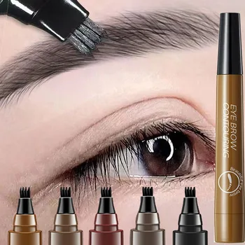 Penna per sopracciglia Microblading a 5 colori Matita per sopracciglia liquida impermeabile Penna per sopracciglia a lunga durata Penna per sopracciglia a 4 punti Cosmetici 1