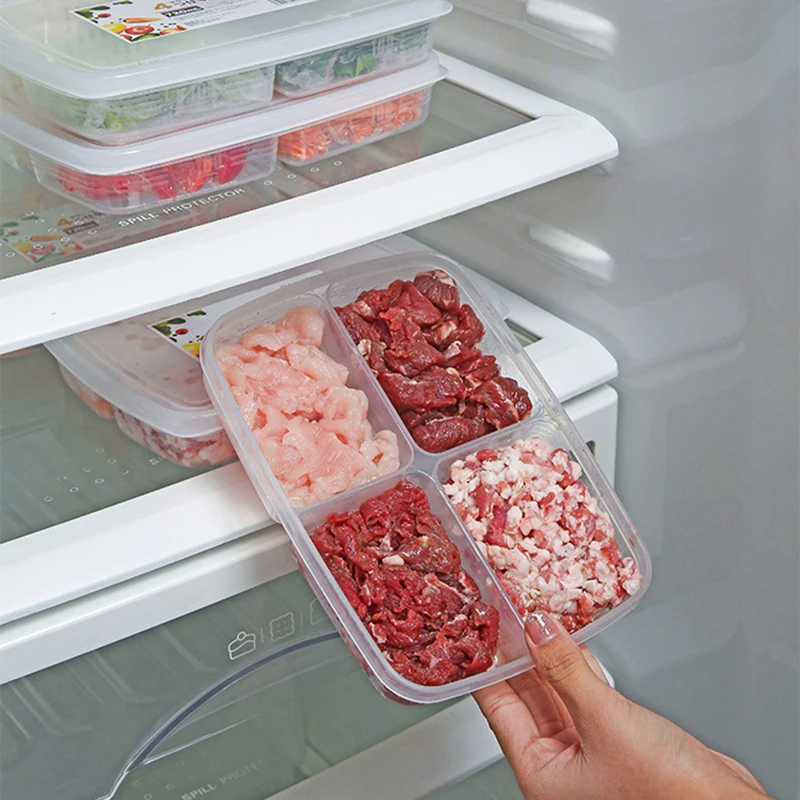 Caja de almacenamiento para conservación de alimentos, organizador de  compartimentos para frutas, congelador de verduras, carne congelada,  almacenamiento de alimentos, 1/4 Uds. – Los mejores productos en la tienda  online Joom Geek