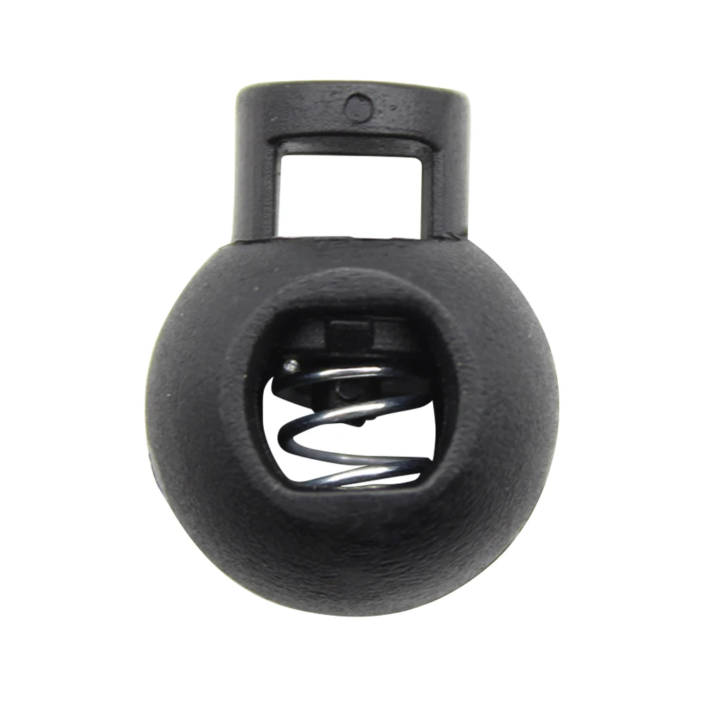 Cord Lock,40mm 20 Pcs Cylindrical Black Plastic Spring Cord