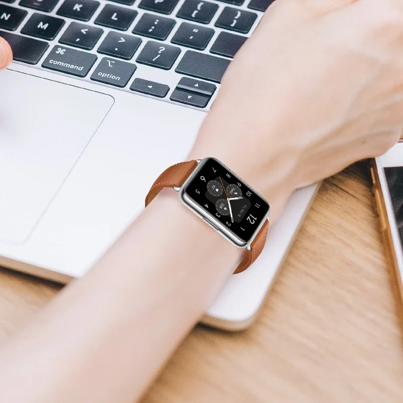 Genuine Leather Strap for Smartwatch - Retro Sport Wristband Replacement Accessory