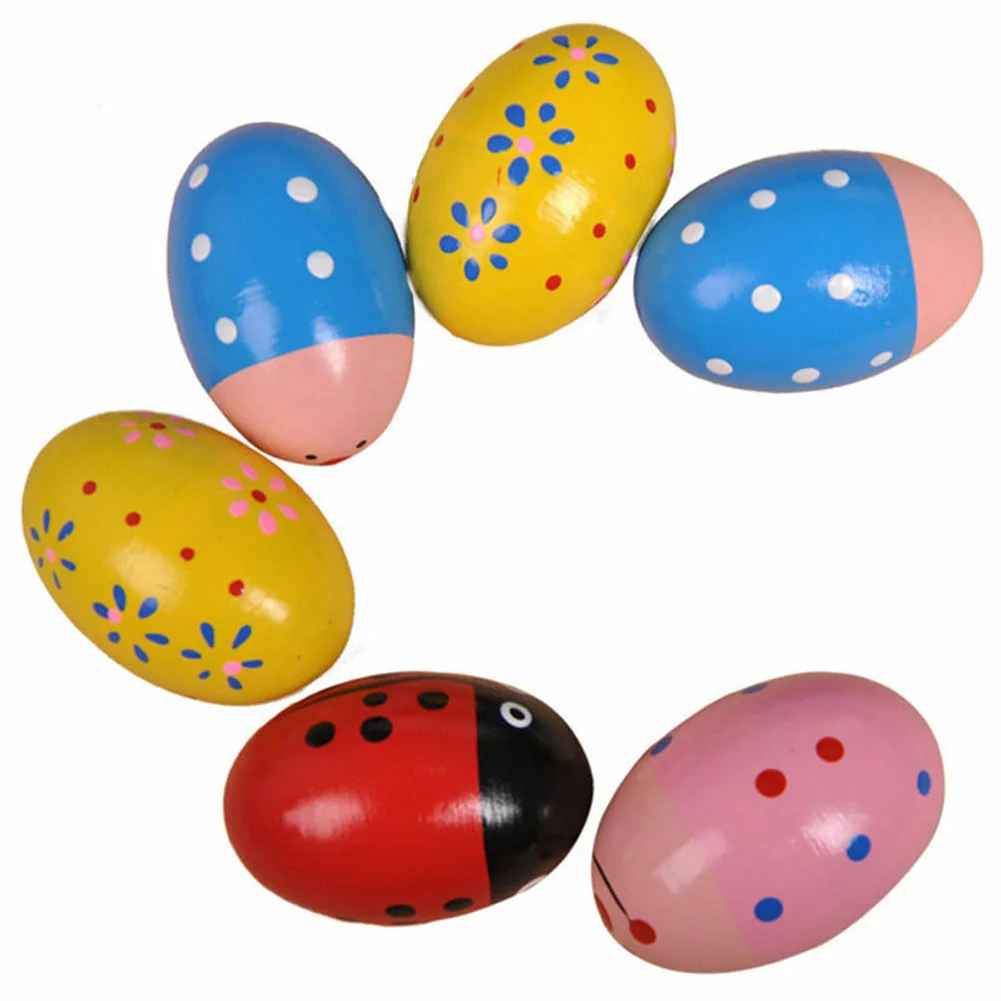 Drum Percussion Accessories Music Shaker Egg Wooden 1 Pc Baby Colorful Durable Handy Musical Percussion Rattle Replacement Classroom Musical Instrument