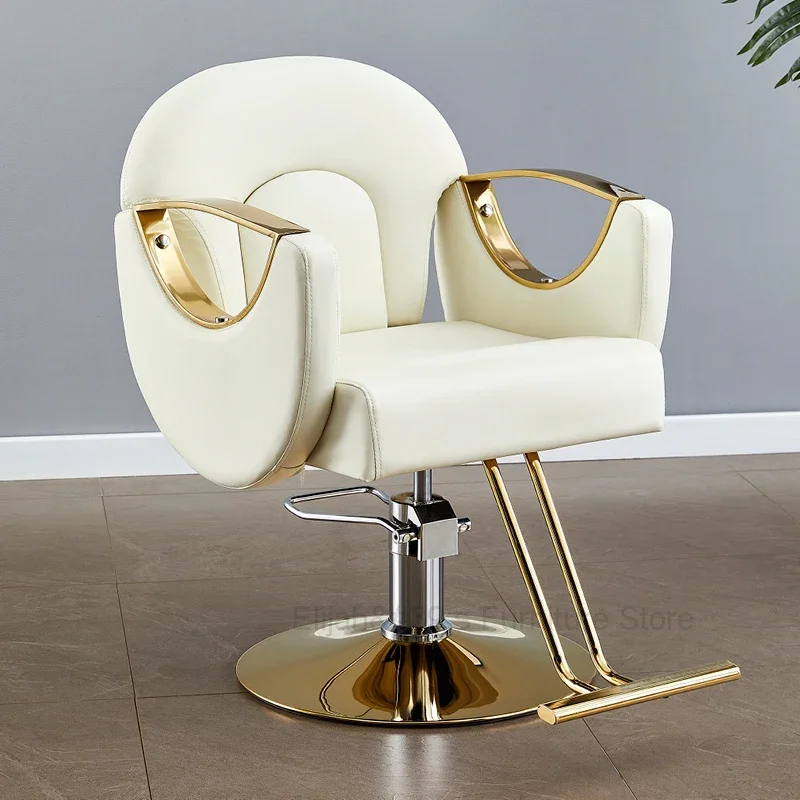 metal barber chairs reclining comfortable vanity stylist chair cosmetic aesthetic esthetician sillas de barberia furniture Cosmetic Metal Barber Chairs Makeup Vanity Manicure Aesthetic Barber Chairs Hairdresser Sillas De Barberia Modern Furniture