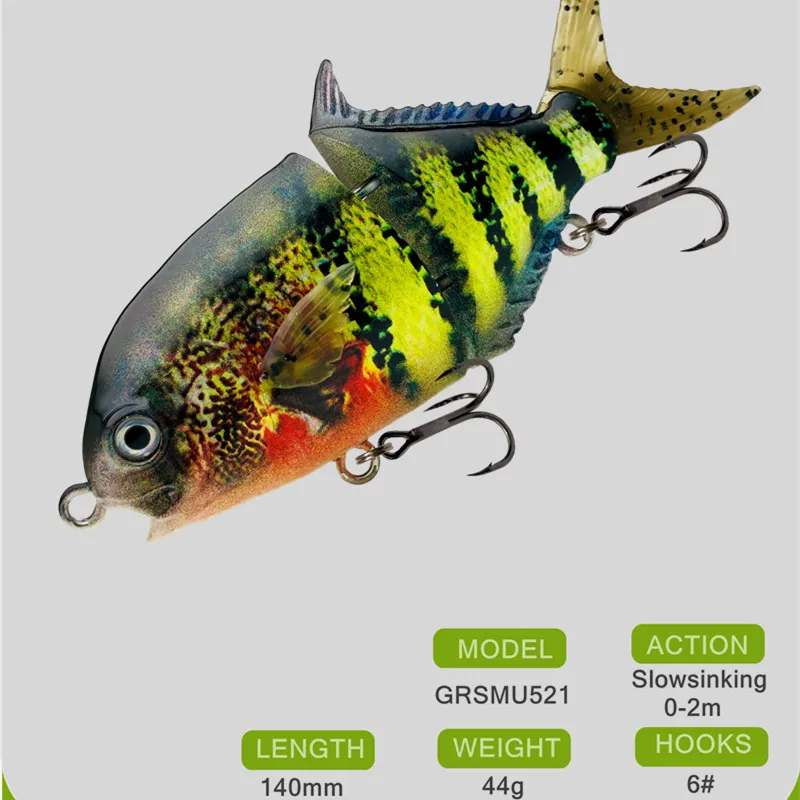 GREENSPIDER 140MM 44G Slowsinking Lure Versatile Jointed Bait Hard Bait  Artificial Bait Lures For Fishing Modeled After GT Fish