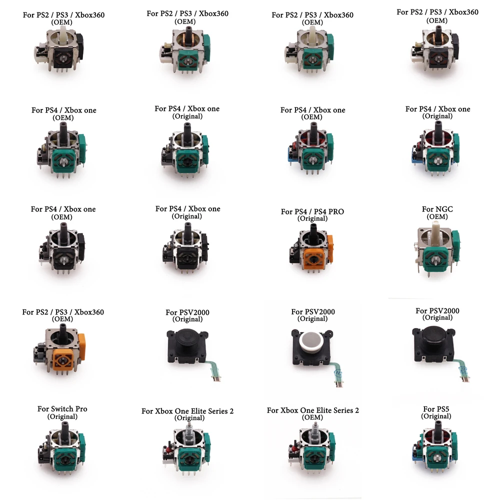1 Pz 3D Analog Grips Sticks Joystick Stick Module Rocker Per Xbox One Elite Xbox360 Controller Per Ps2 Ps3 Ps4 Ps5 Pro Ngc Psp