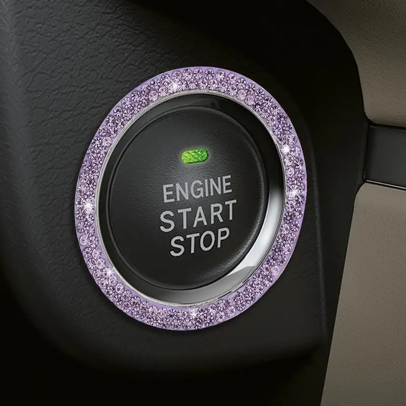 Tanie Przycisk Start Bling dżetów samochód Start Stop pierścionek dekoracja samochodu wyposażenie wnętrza sklep