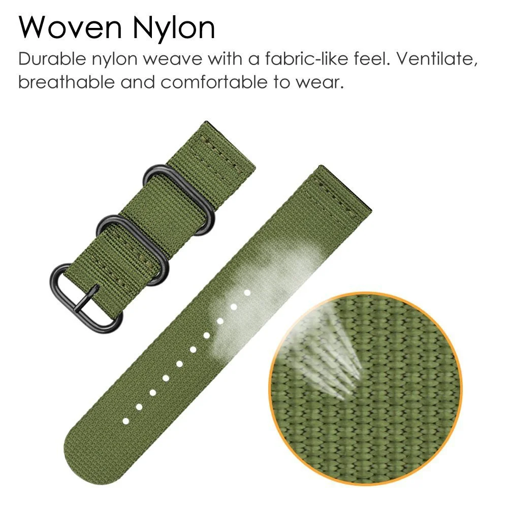 Durable Waterproof Nylon Military Watch Band - One-Piece Strap