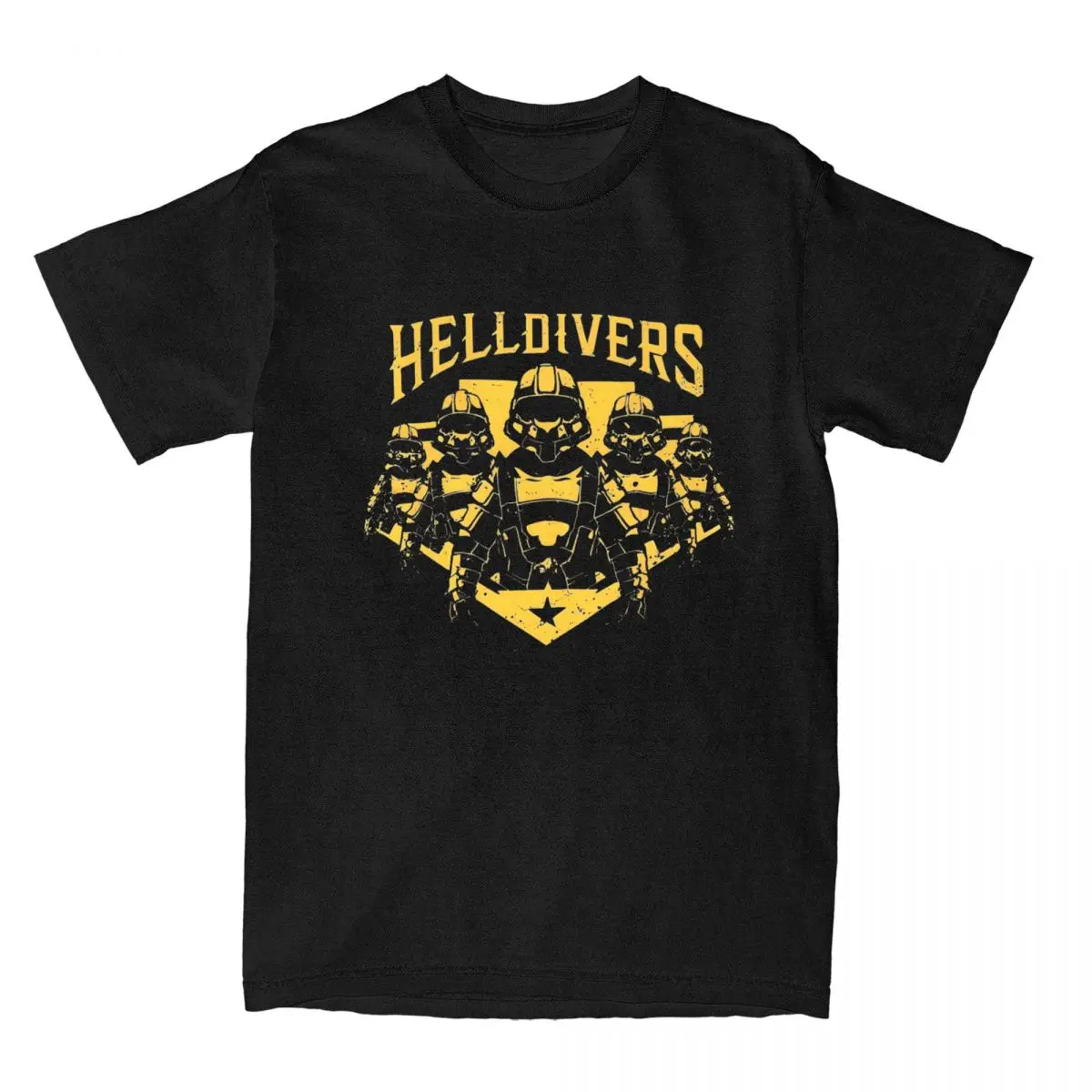 Shooting Game Helldivers 2 Yellow Army Stuff Shirt Per Uomo Donna Vintage 100% Cotone Graphic Printed Tee