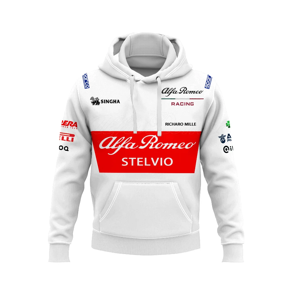 F1 Formula One Alfa Romeo Racing Zip Pullover Hoodie Men's Outdoor