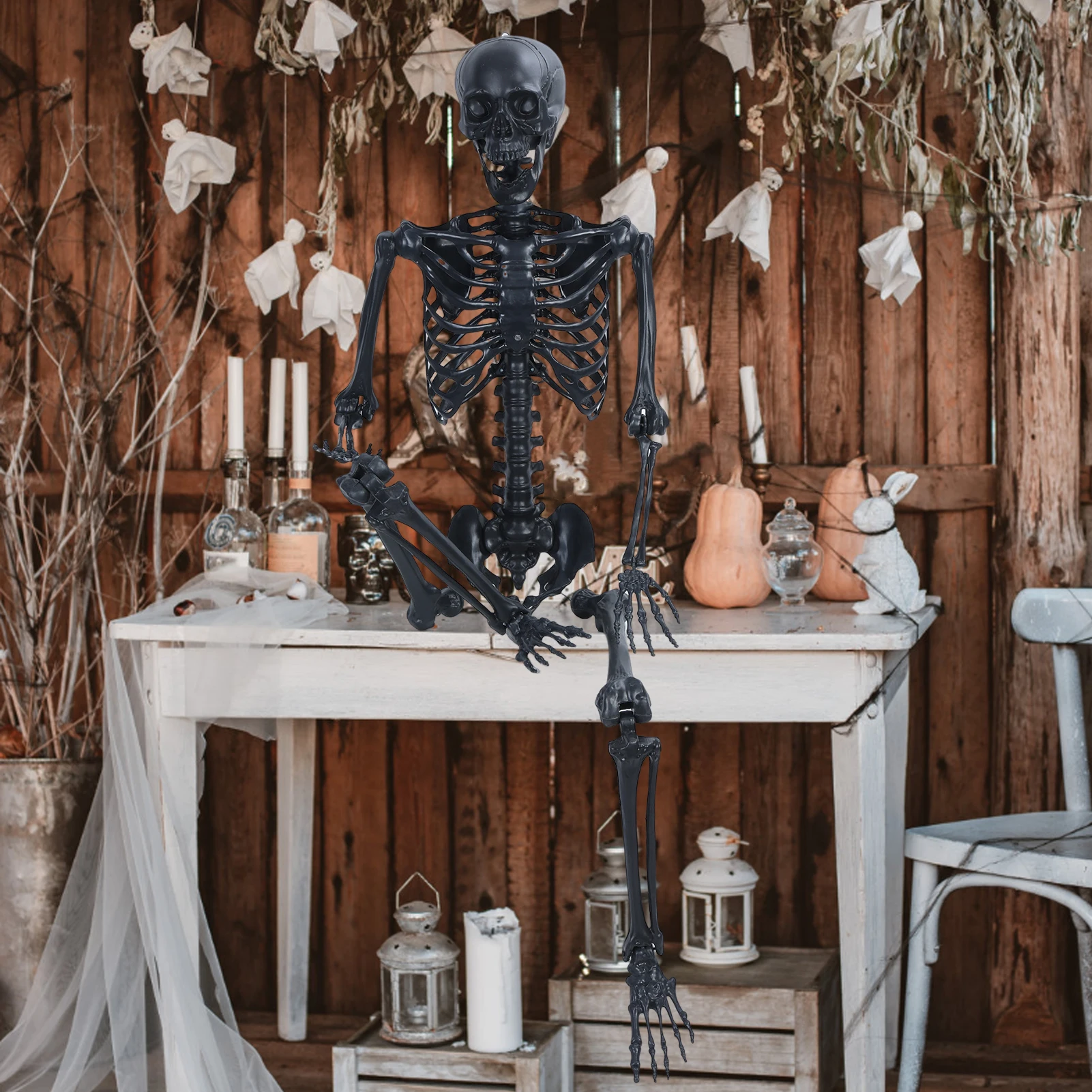 Life-size skeleton Halloween prop