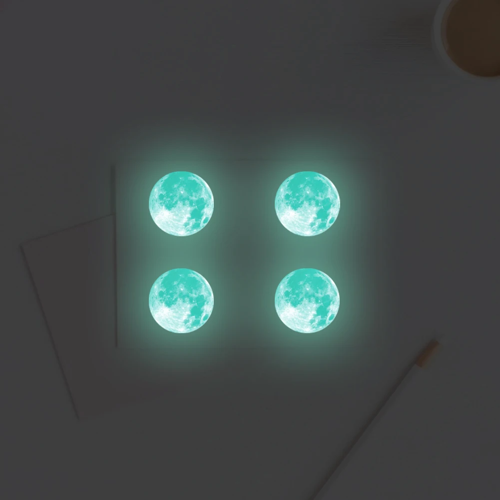Moon Earth Planet Wall Switch Stickers Glow in Dark Living Room Home Bedroom Decoration Fluorescent DIY Paper Decal