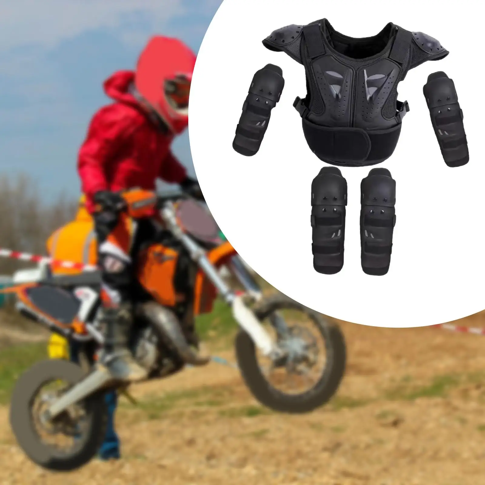 Kids Motorcycle Full Body Armor Suit Boys Girls Skating Youth Dirt Bike Gear