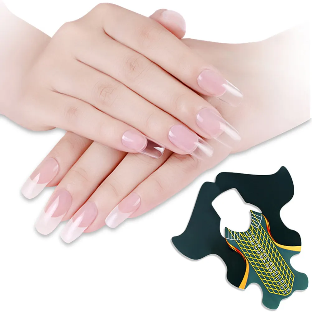 100개입 물고기 꼬리 모양 아크릴 연장 트레이 도구 (살롱 DIY 매니큐어 네일 아트 액세서리 네일 도구)