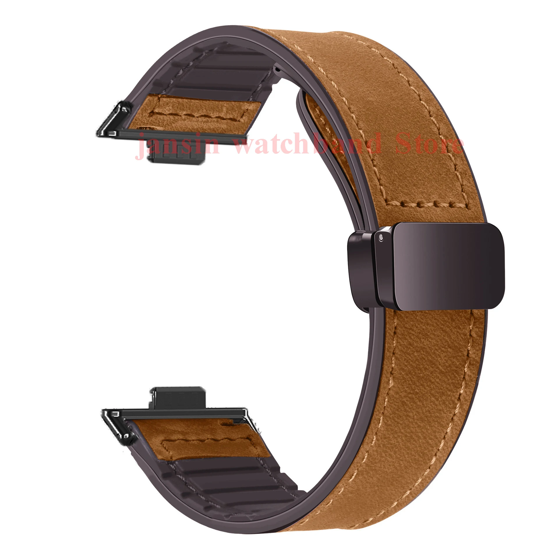 Magnetic Leather Silicone Sports Watchband - Universal Strap